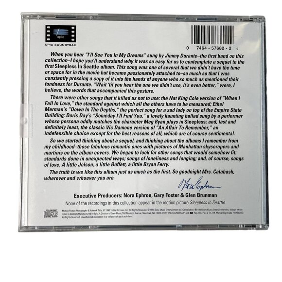 Vintage Sleepless in Seattle Original Motion Picture Soundtrack u 1993 Featuring - Picture 2 of 2